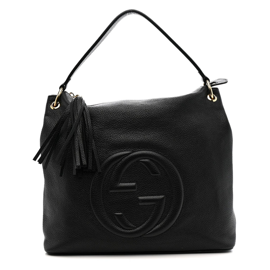 Gucci Pebbled Calfskin Large Soho Hobo Black