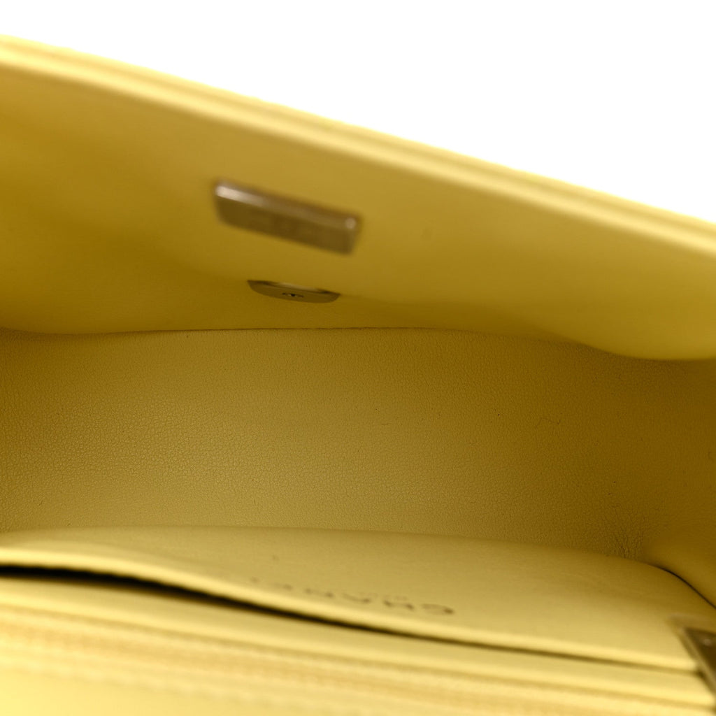 Chanel Lambskin Quilted Mini Square Flap Yellow