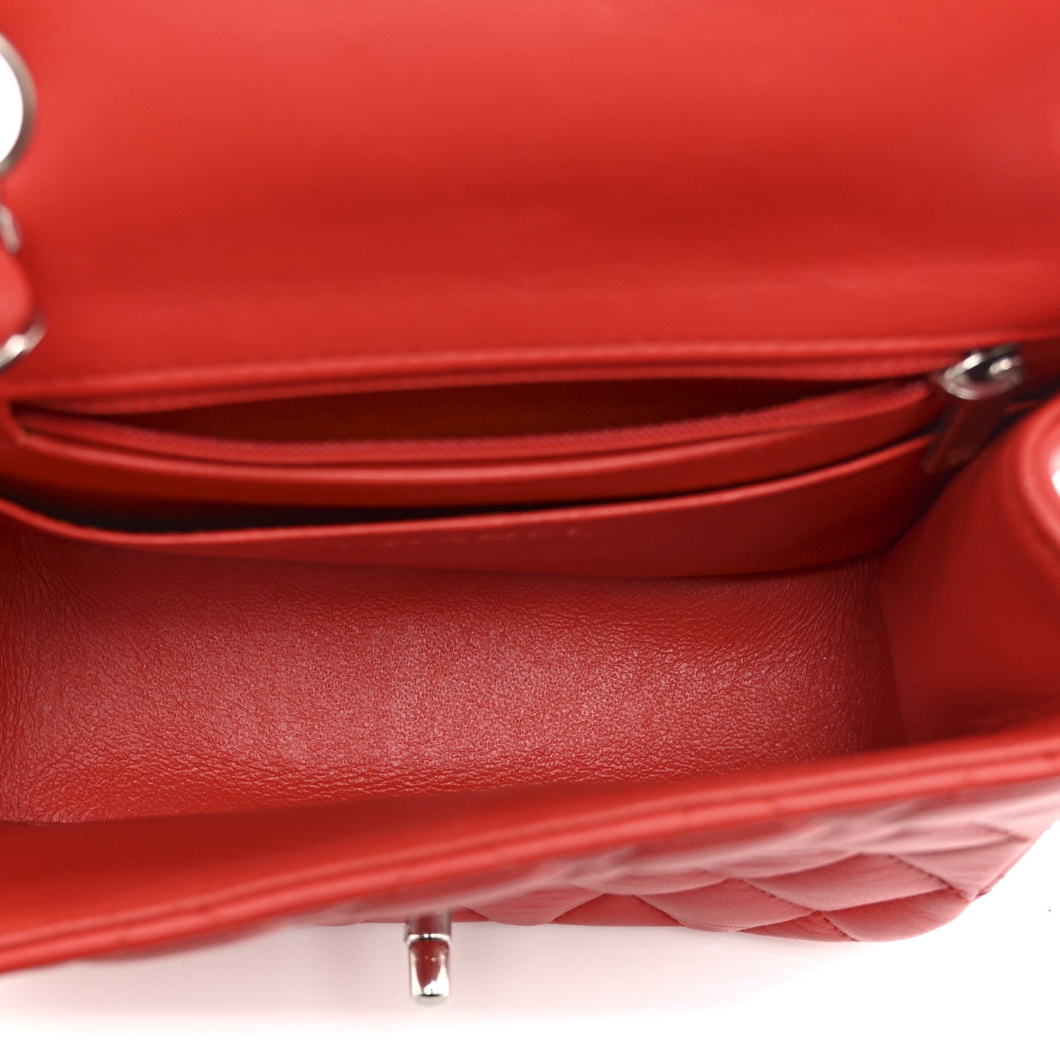 Chanel Lambskin Quilted Mini Square Flap Red