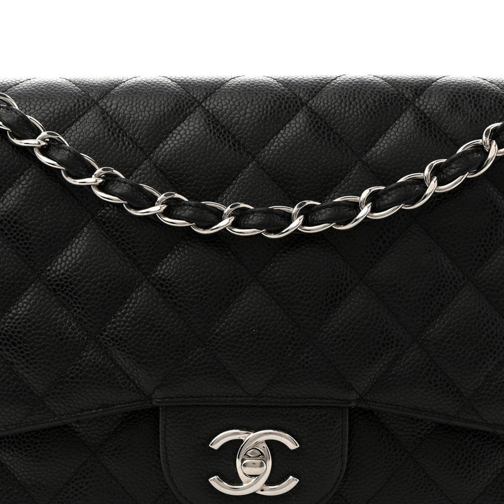 Chanel Caviar Quilted Jumbo Double Flap Black