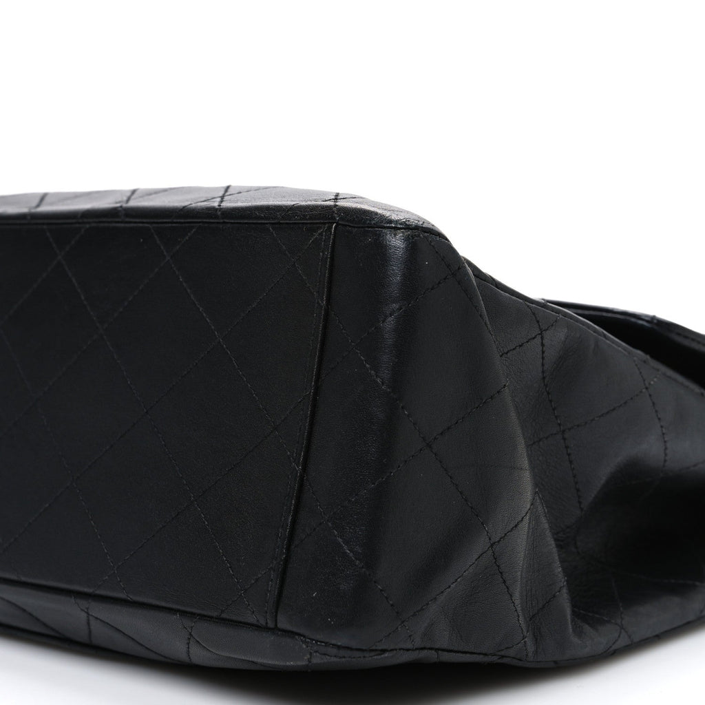 Chanel Lambskin Quilted XL Jumbo Single Flap Black