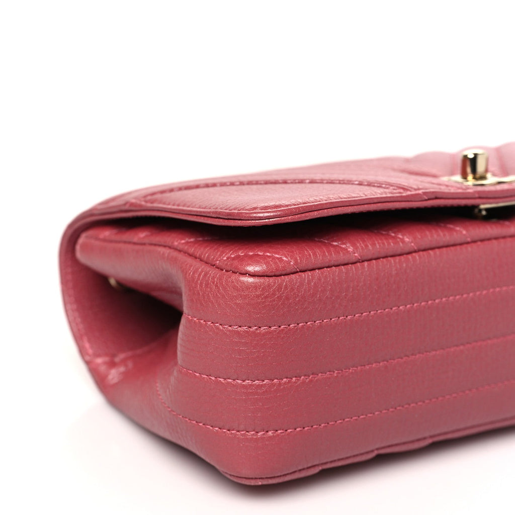 Chanel Calfskin Chevron Quilted Mini Statement Flap Pink