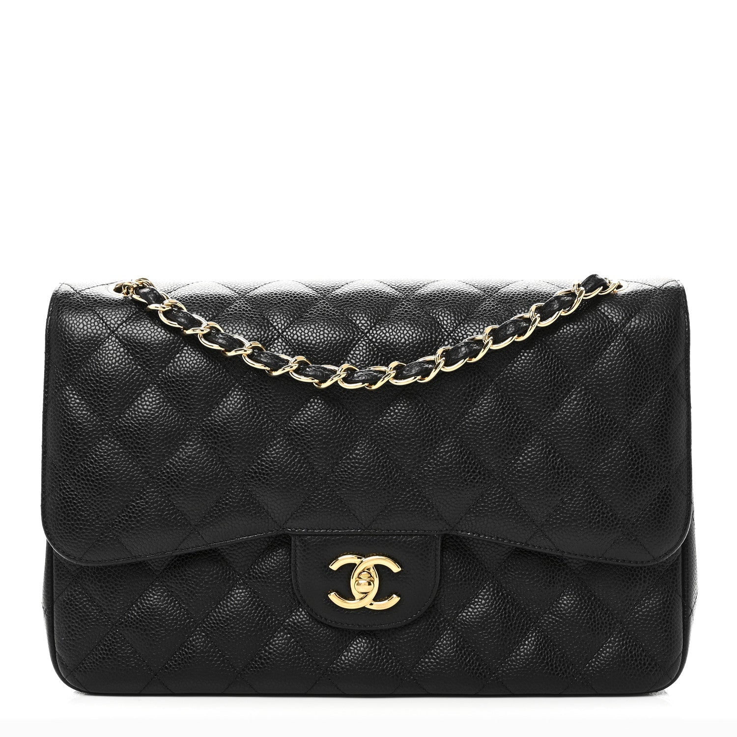 Chanel Caviar Quilted Jumbo Double Flap Black