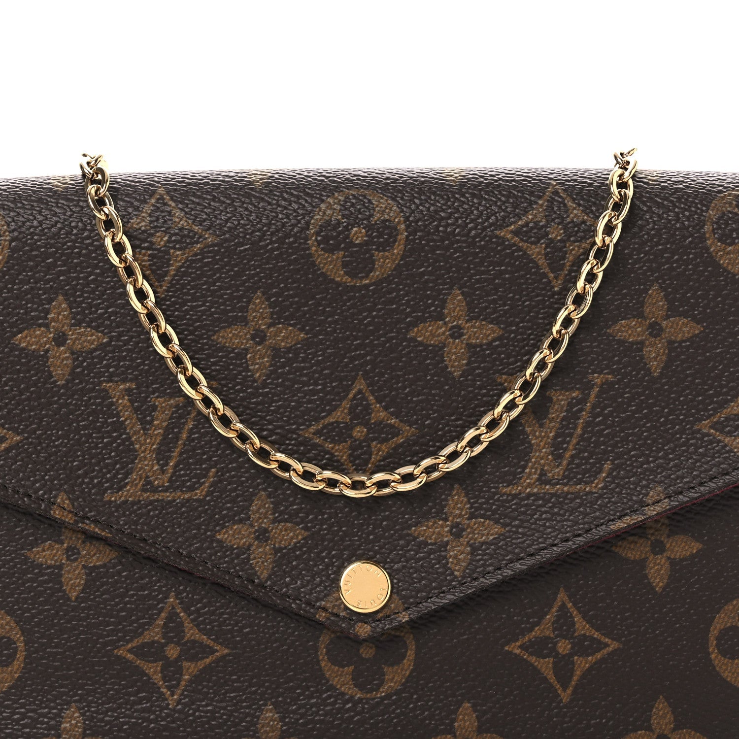 Louis Vuitton Monogram Pochette Felicie Chain Wallet Fuchsia