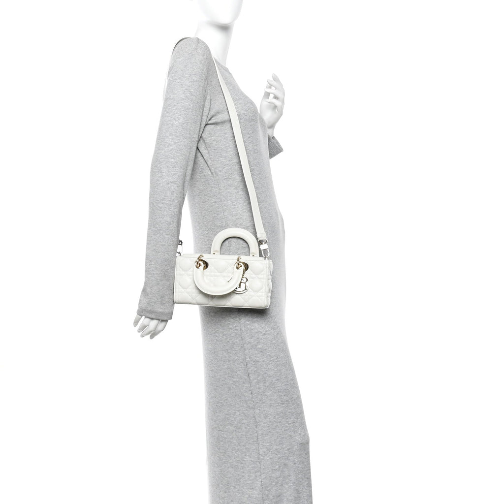 Christian Dior Lambskin Cannage Small Lady D-Joy Latte