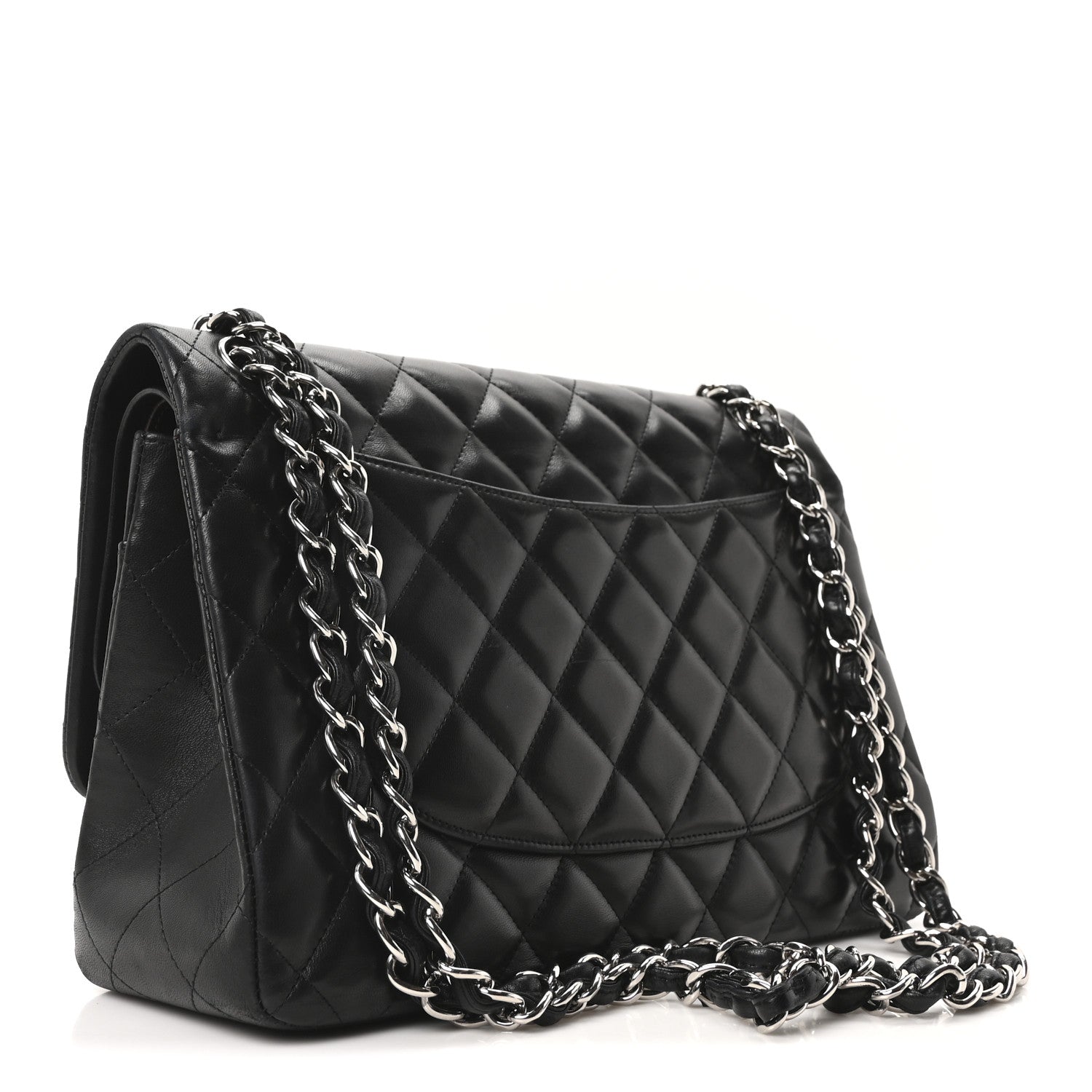 Chanel Lambskin Quilted Jumbo Double Flap Black