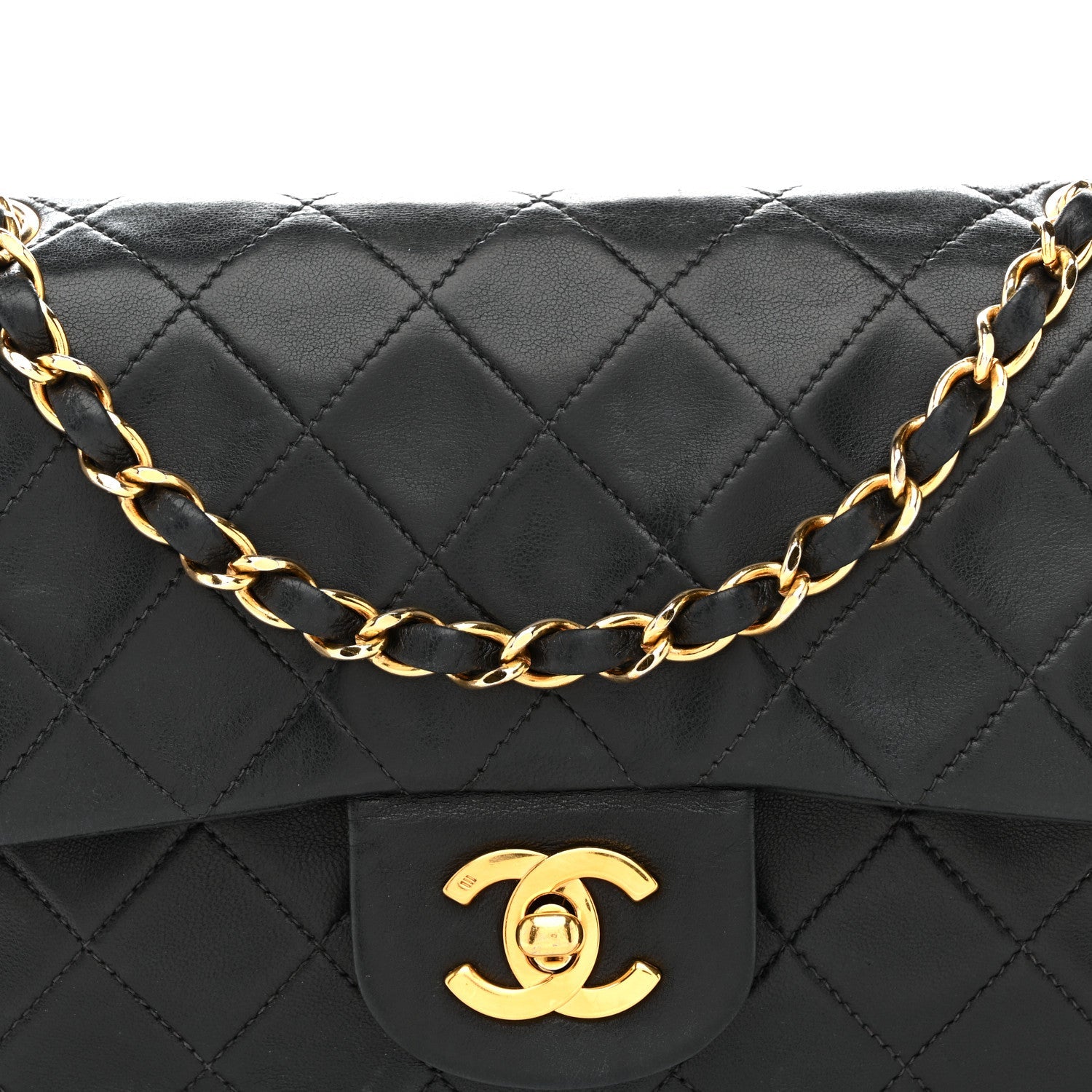 Chanel Lambskin Quilted Small Double Flap Black