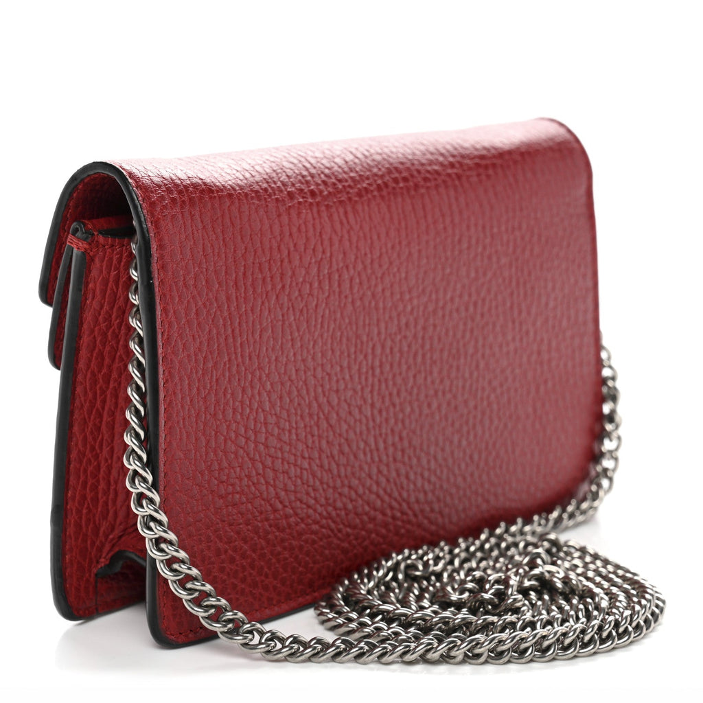 Gucci Calfskin Super Mini Dionysus Shoulder Bag Hibiscus Red