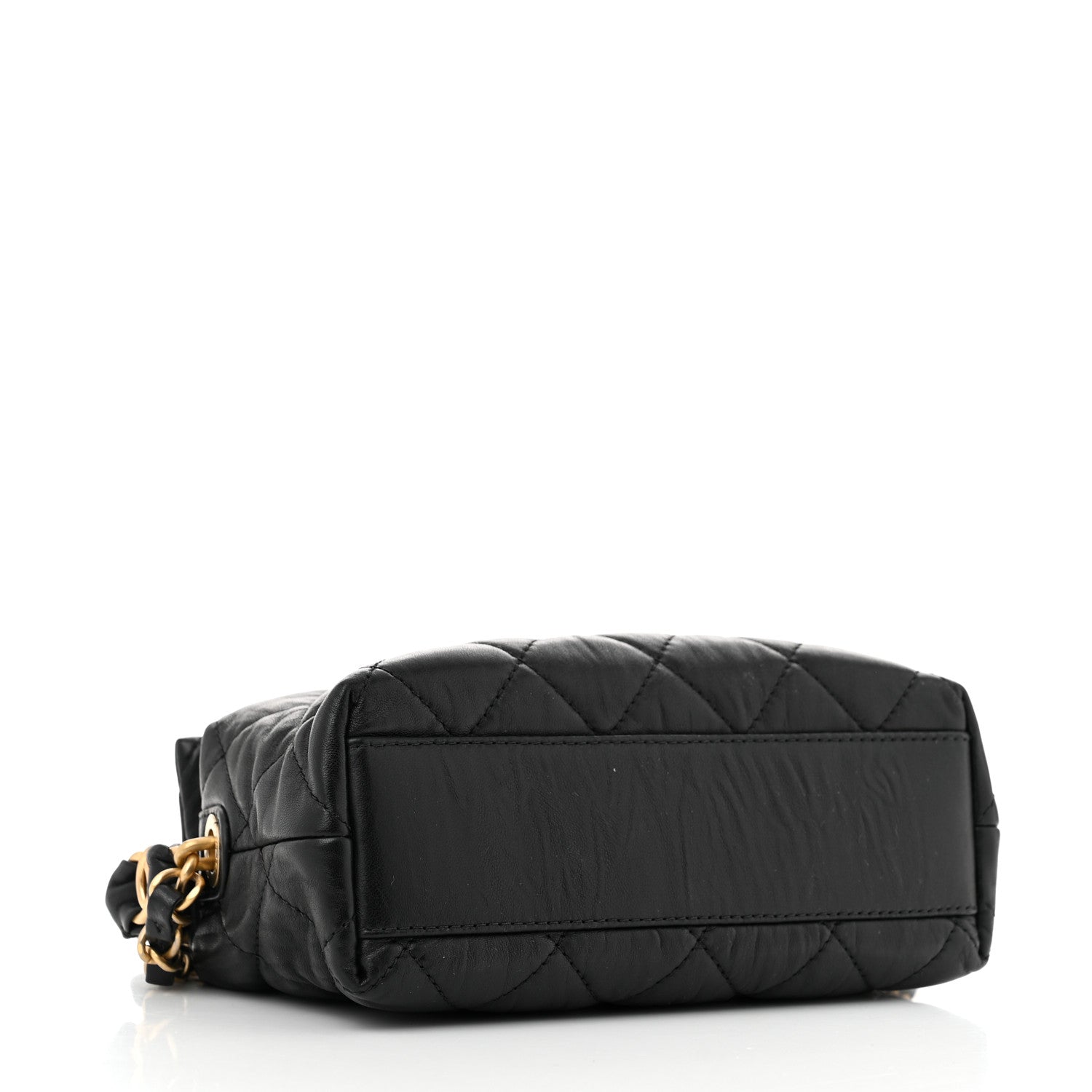 Chanel Crumpled Lambskin Quilted Small CC Links Shoulder Bag Black