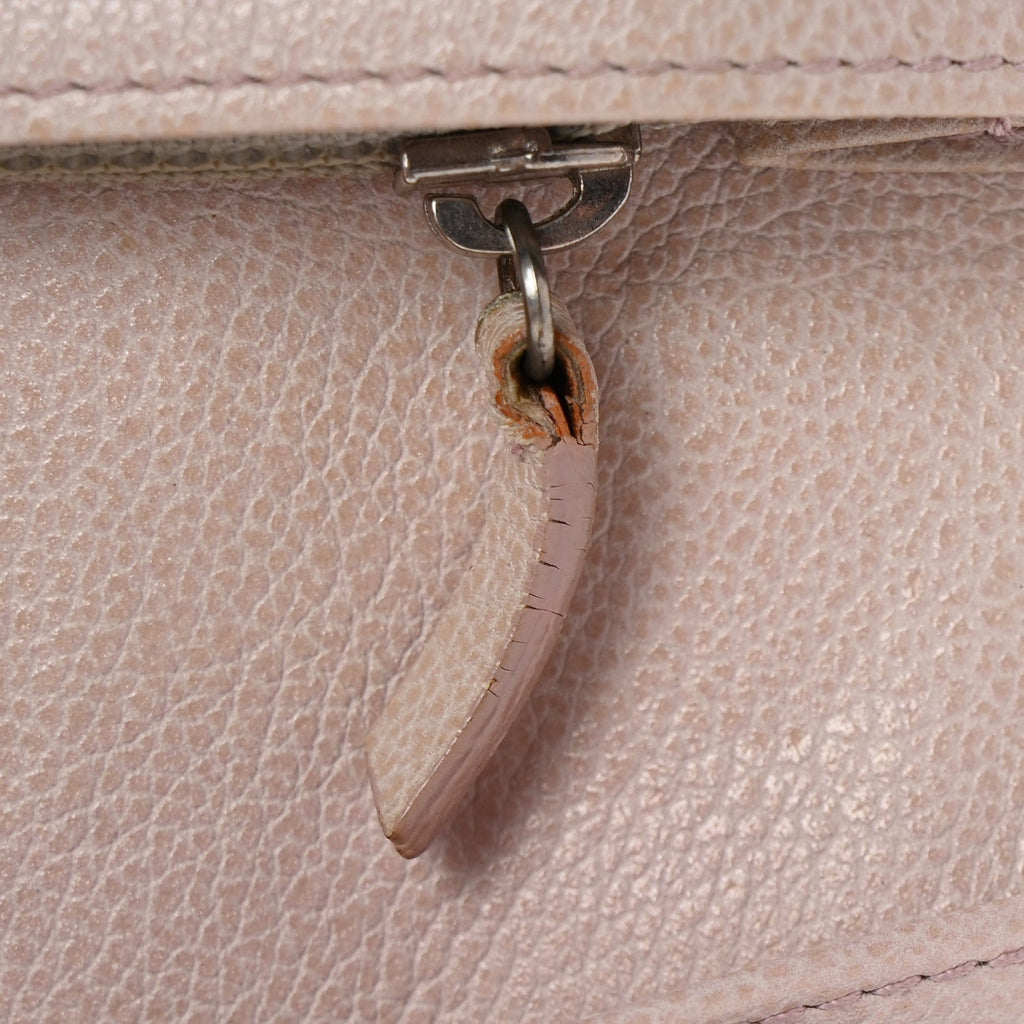 Goatskin Camellia Yen Wallet Pink