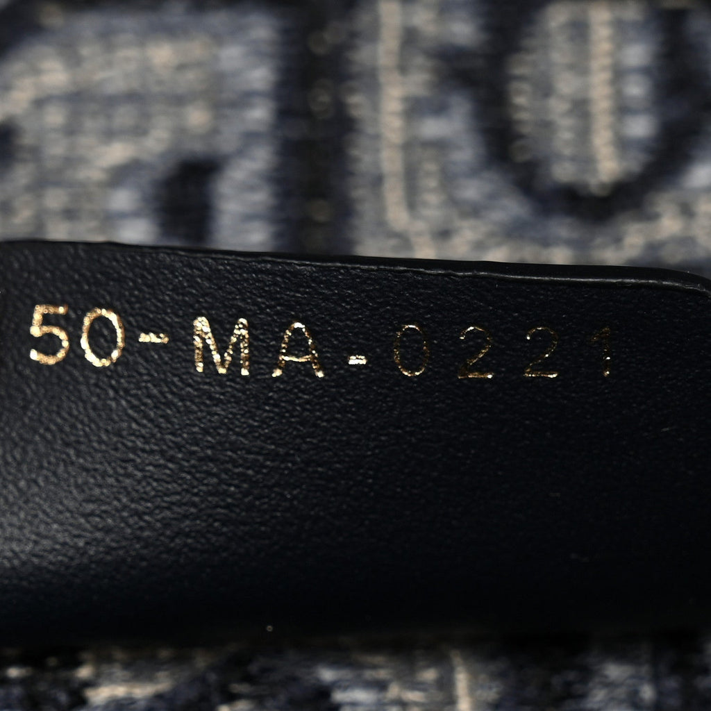 Christian Dior Oblique Embroidered Saddle Bag Blue