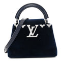 Louis Vuitton Velvet Crystal Capucines Mini Midnight Blue