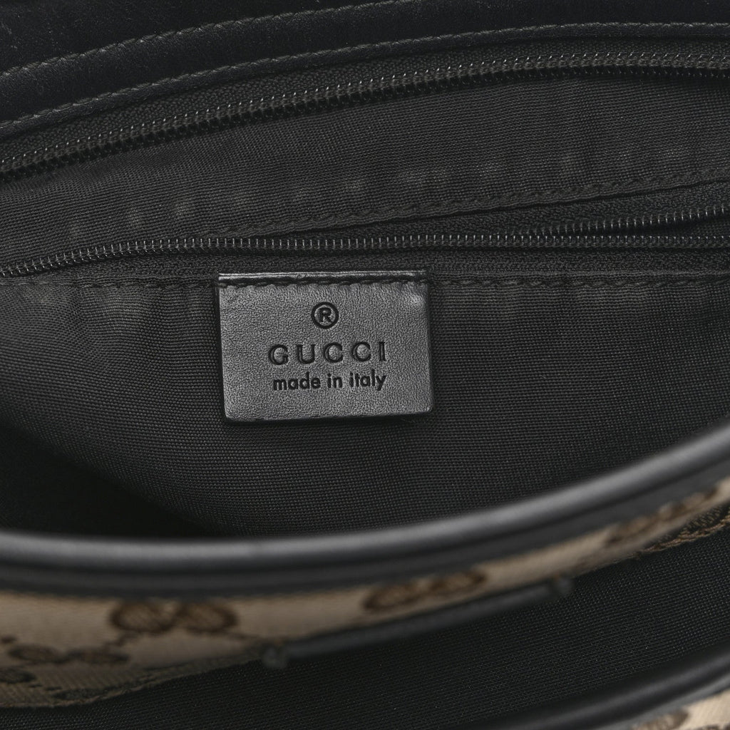 Gucci GG Monogram Web Flat Messenger Bag Black