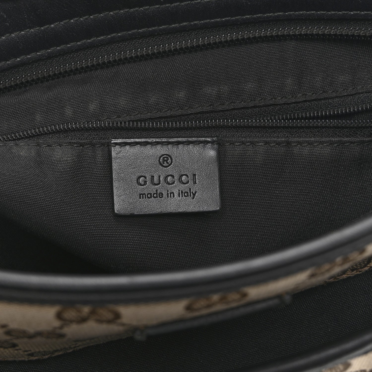 Gucci GG Monogram Web Flat Messenger Bag Black