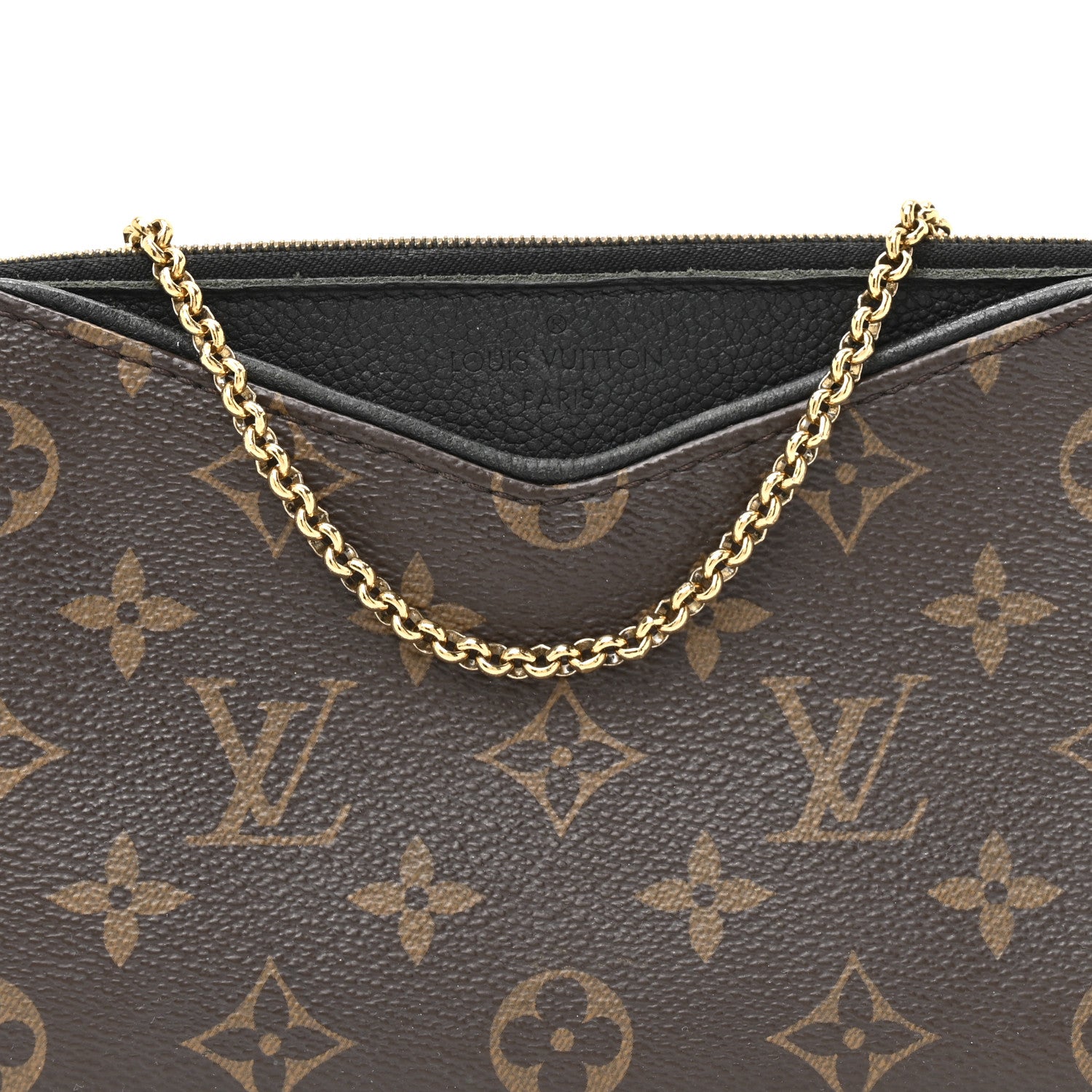Louis Vuitton Monogram Pallas Clutch Black