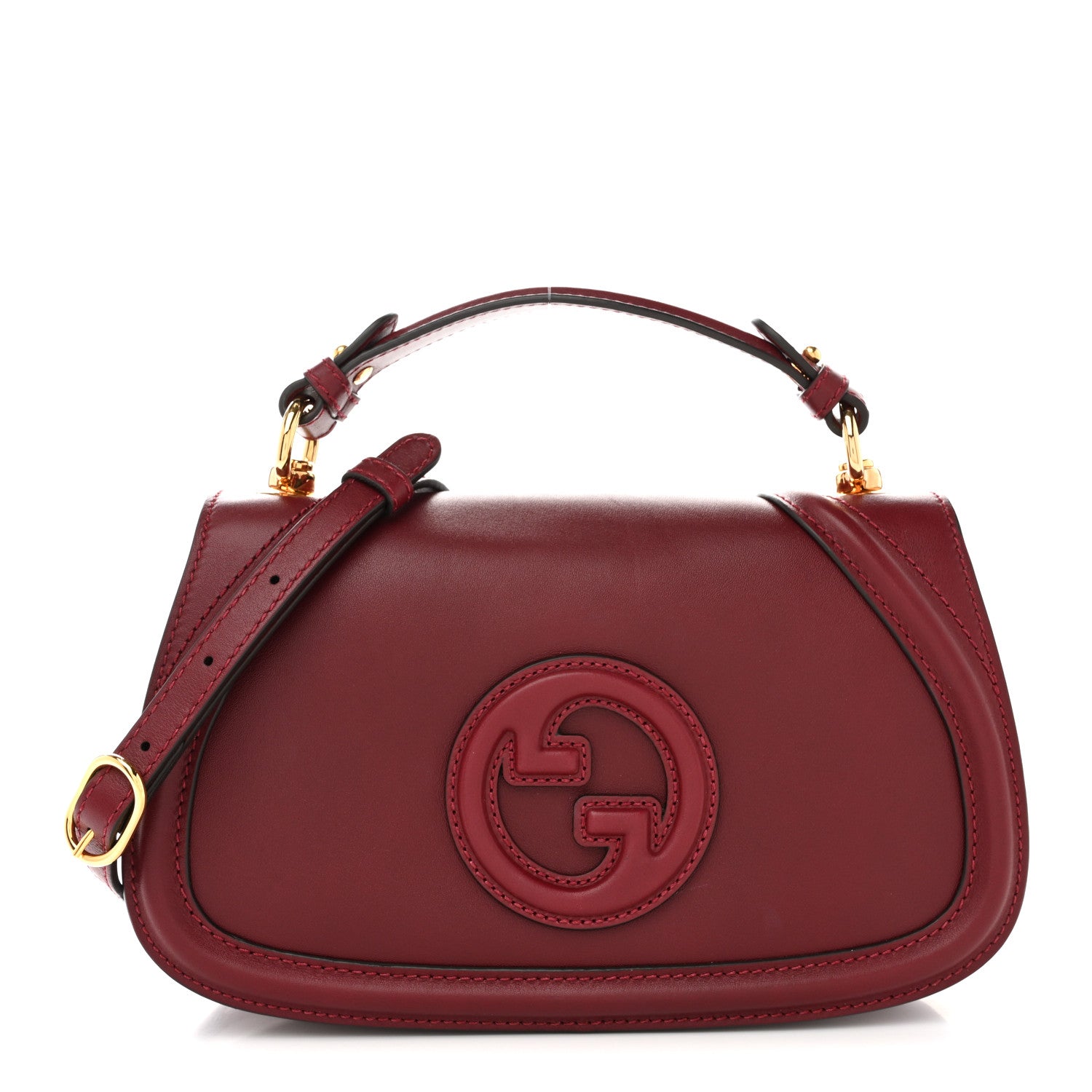 Gucci Roxy Calfskin Medium Blondie Top Handle Bag Rosso Ancora