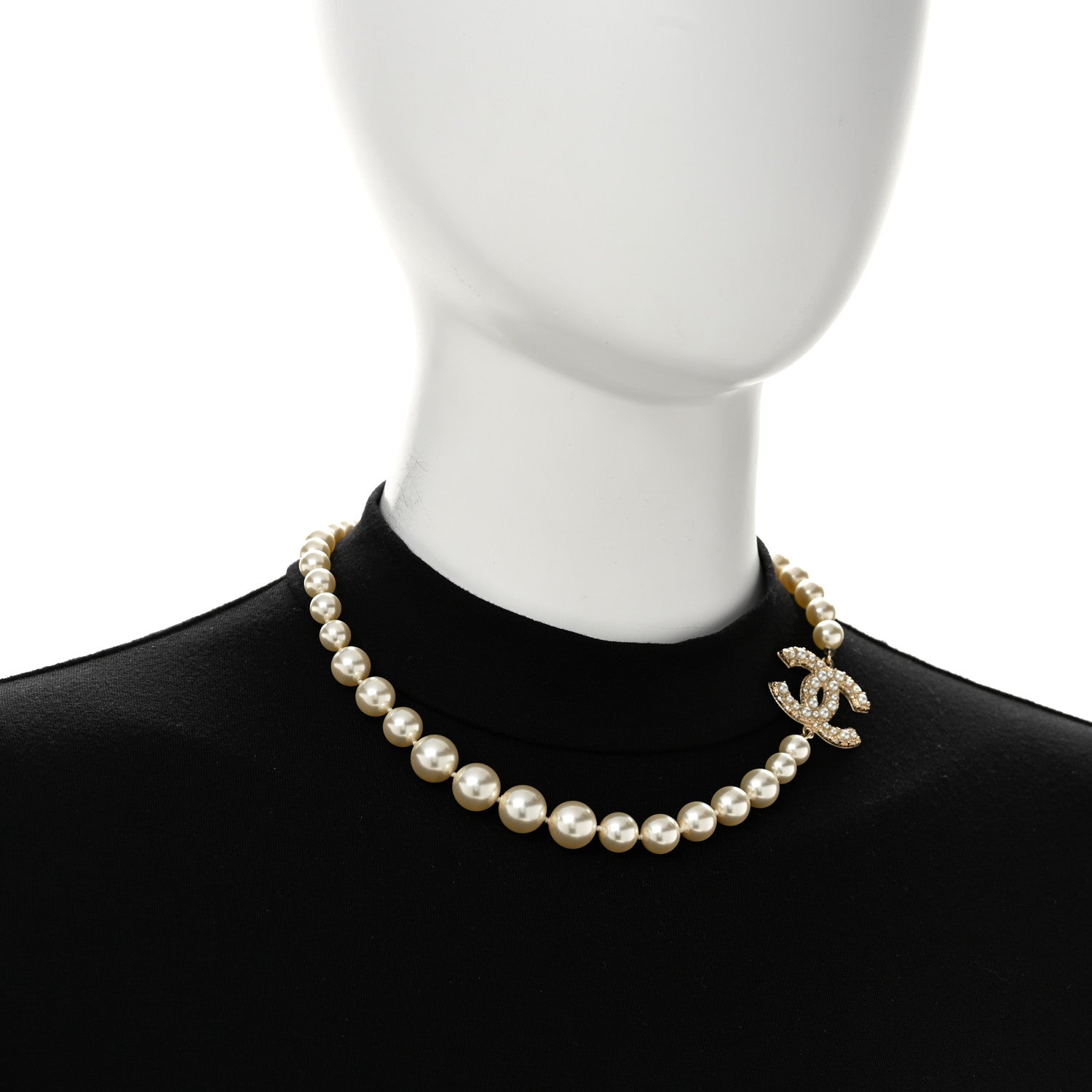 Pearl CC 100th Anniversary Necklace Light Gold