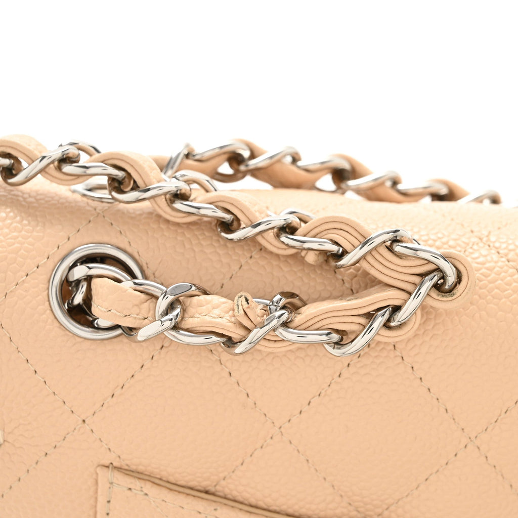 Chanel Caviar Quilted Jumbo Double Flap Beige Clair