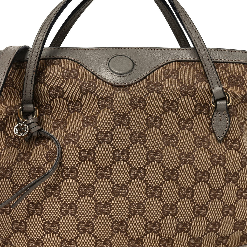Gucci Monogram Medium Bree Foldover Tote Beige