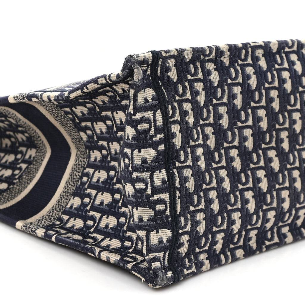 Christian Dior Oblique Large Book Tote Blue Multicolor