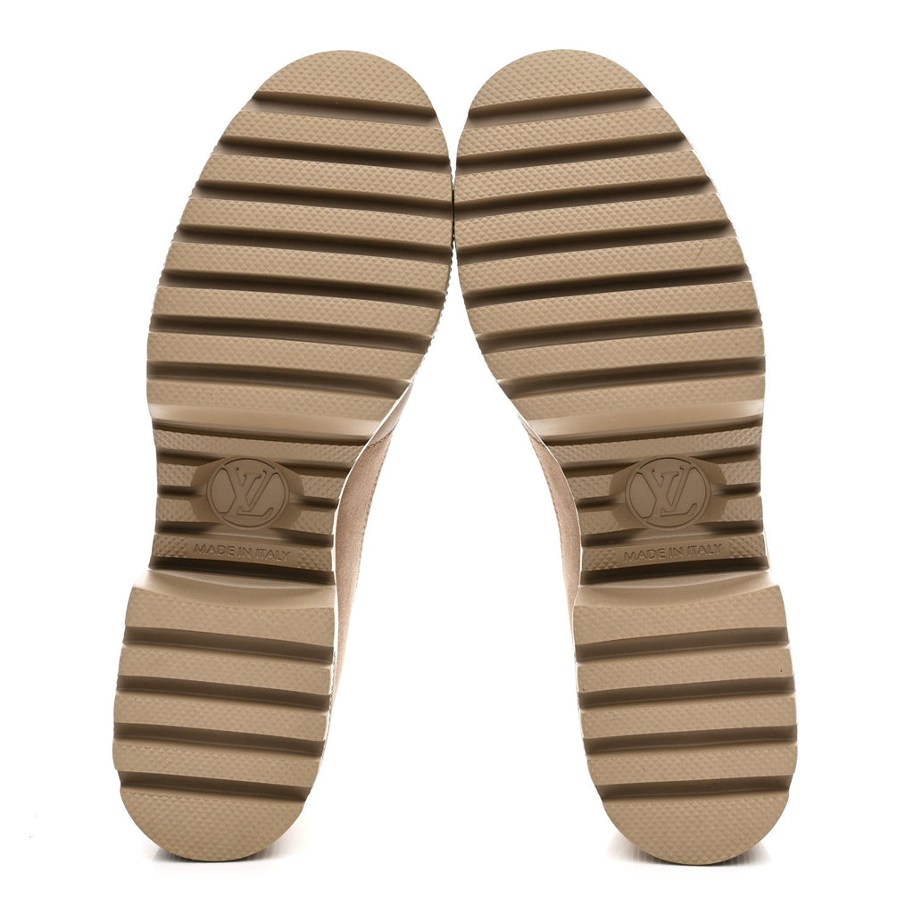 Louis Vuitton Suede Calfskin Laureate Platform Desert Boots 37 Beige