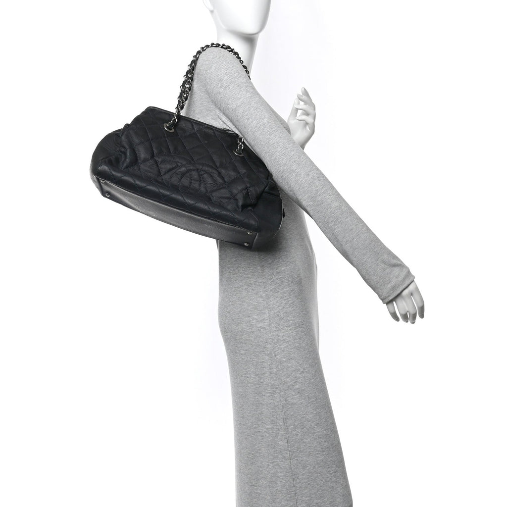 Chanel Crinkled Calfskin Grand Timeless Shopping Tote GTT Dark Blue