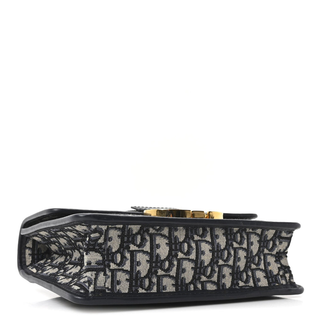 Christian Dior Oblique 30 Montaigne Flap Bag Blue