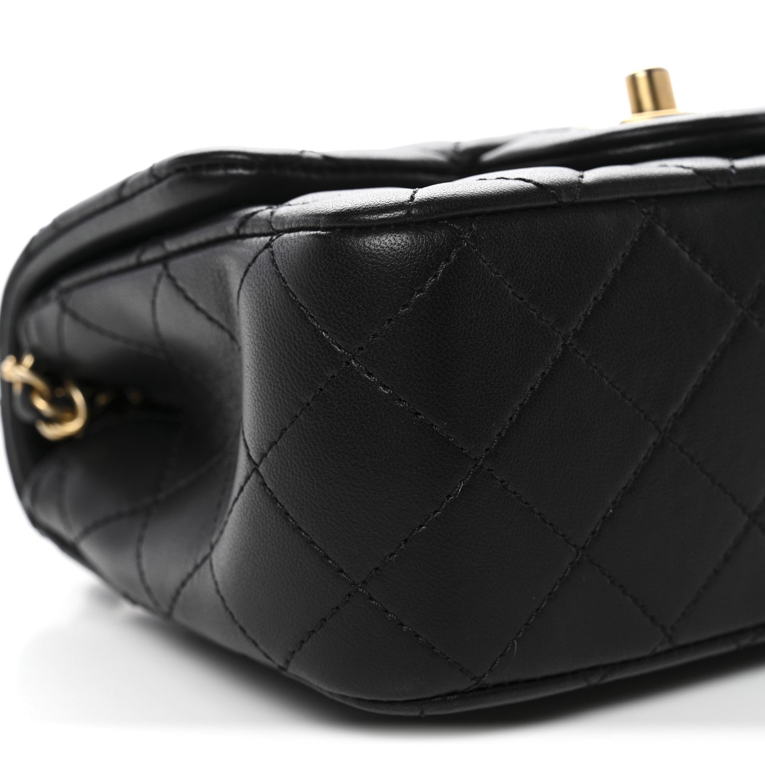 Chanel Lambskin Quilted Mini Pearl Crush Flap Black