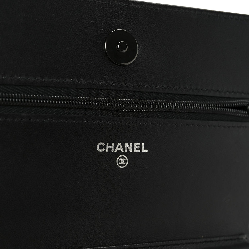 Chanel Lambskin Quilted Wallet On Chain WOC So Black