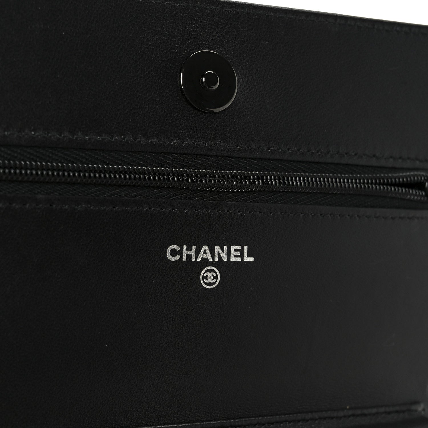 Chanel Lambskin Quilted Wallet On Chain WOC So Black
