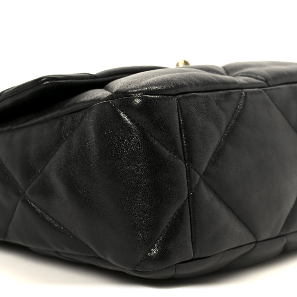 Chanel Lambskin Quilted Large Chanel 19 Flap Black