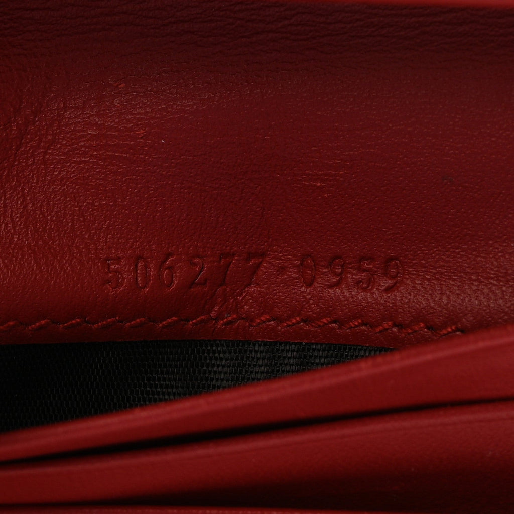 Gucci GG Supreme Monogram Bosco Patch Card Case Wallet Beige Malva Hibiscus Red