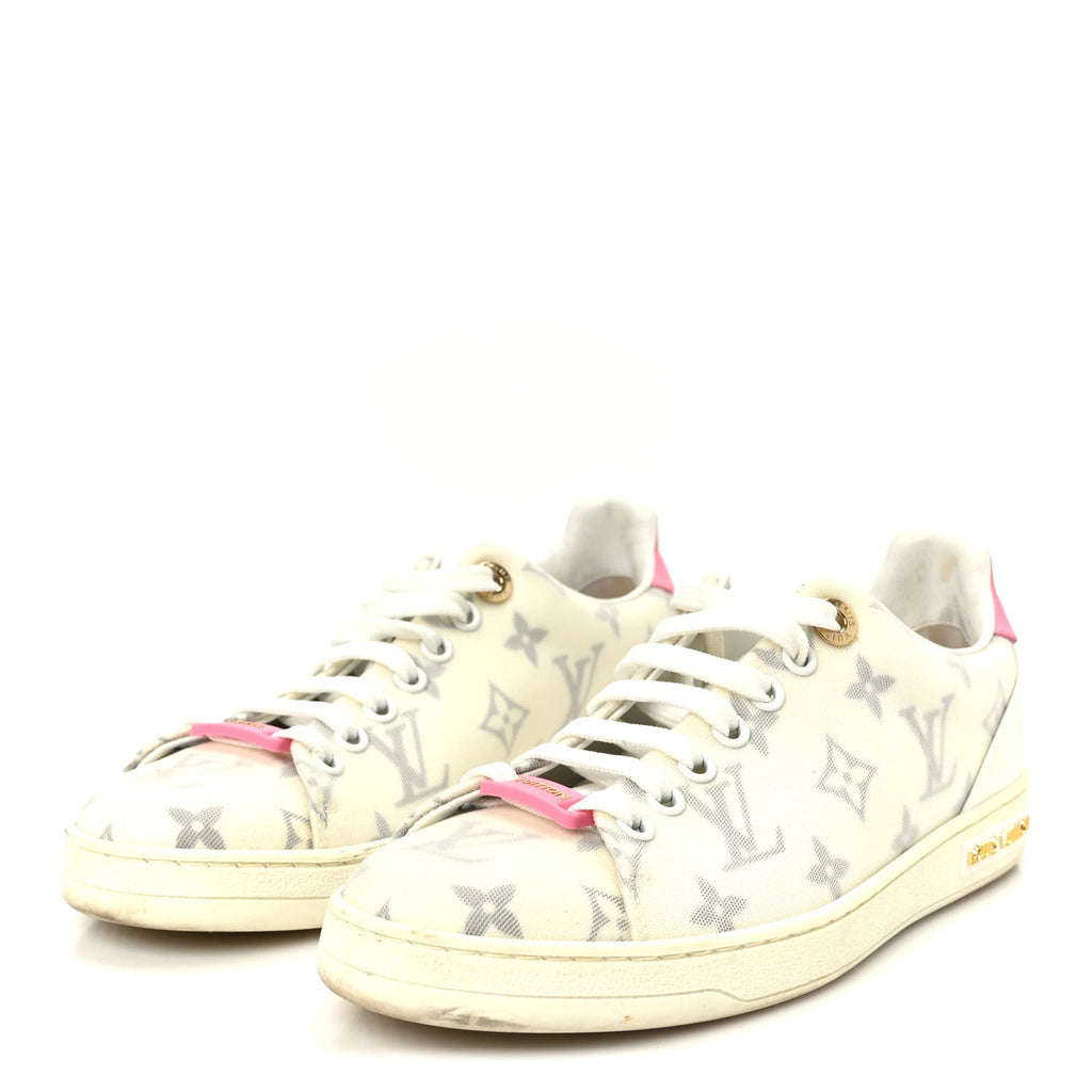 Louis Vuitton Technical Fabric Calfskin Monogram Frontrow Sneakers 35.5 Pink