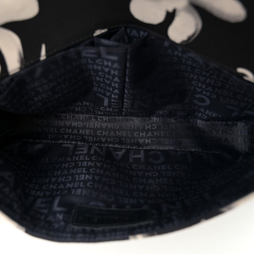Chanel Silk Lambskin Tahiti Timeless Flap Navy White
