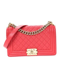 Chanel Caviar Quilted Medium Boy Flap Red