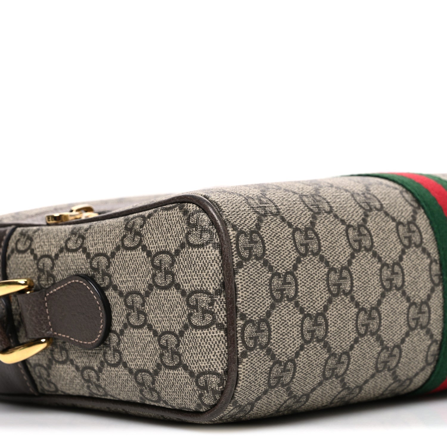 Gucci GG Supreme Monogram Web Small Ophidia Shoulder Bag Brown