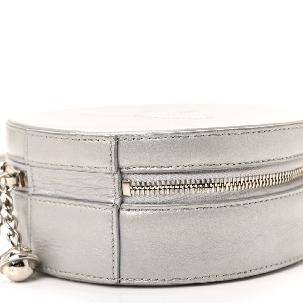 Chanel Metallic Glazed Calfskin Round As Earth Evening Bag Silver