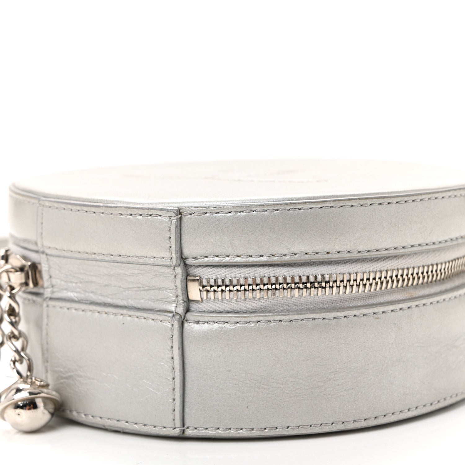 Chanel Metallic Glazed Calfskin Round As Earth Evening Bag Silver
