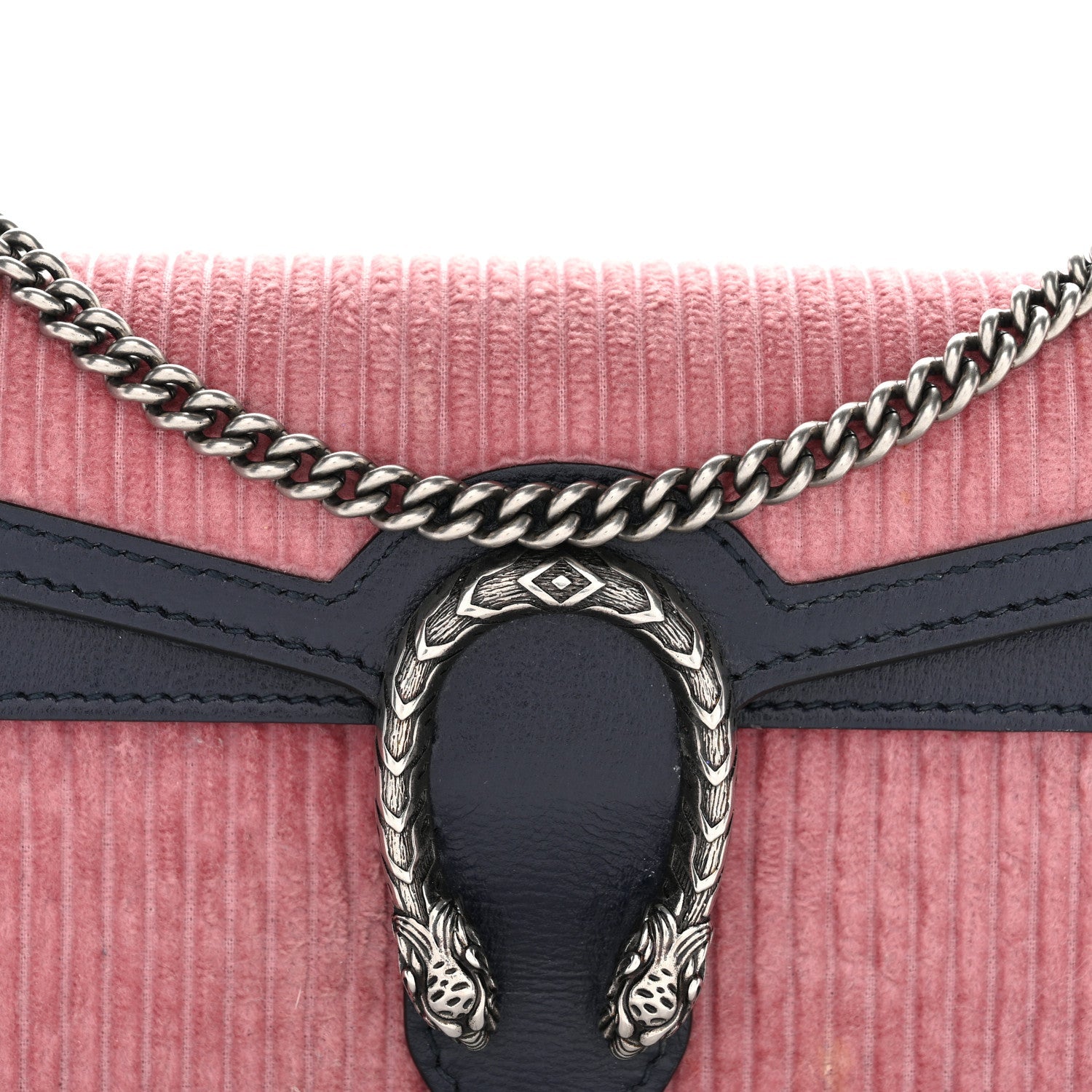 Gucci Lanzo Stretch Cord Azalea Calfskin Super Mini Dionysus Shoulder Bag Pink Blue