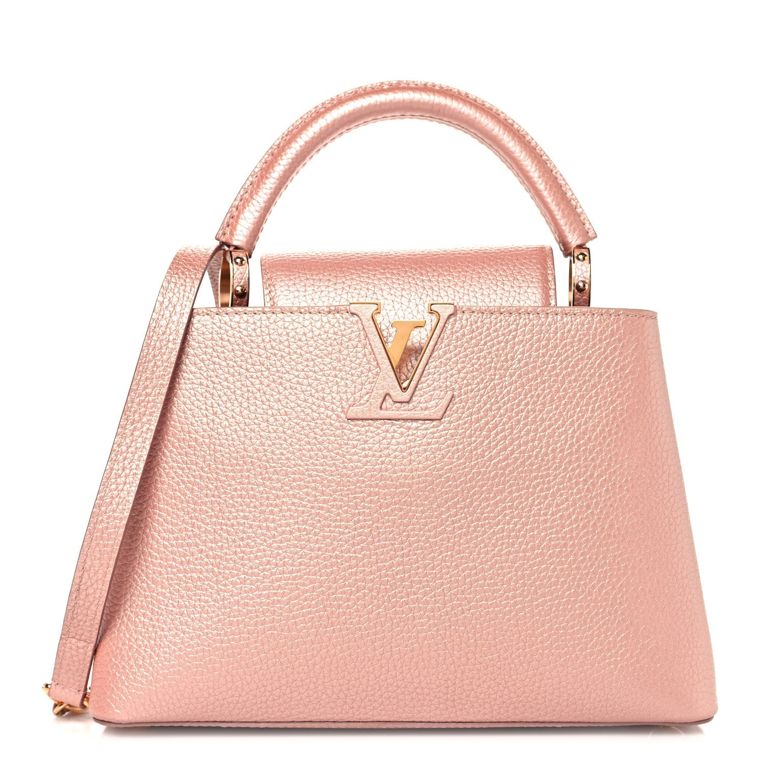 Louis Vuitton Metallic Taurillon Capucines BB Pearly Pink