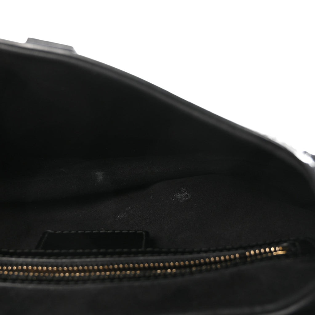 Christian Dior Patent Saddle Bag Black