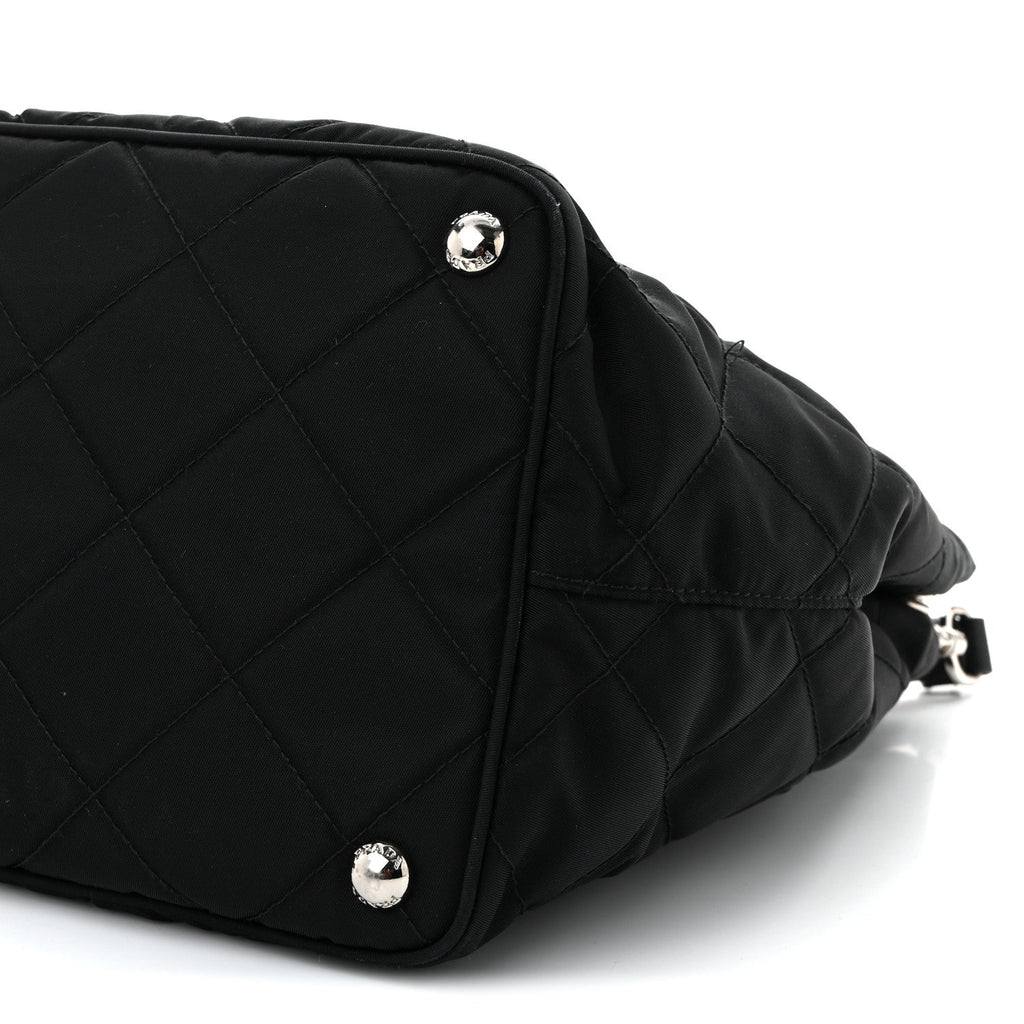 Prada Nylon Tessuto Impuntu Quilted Tote Black