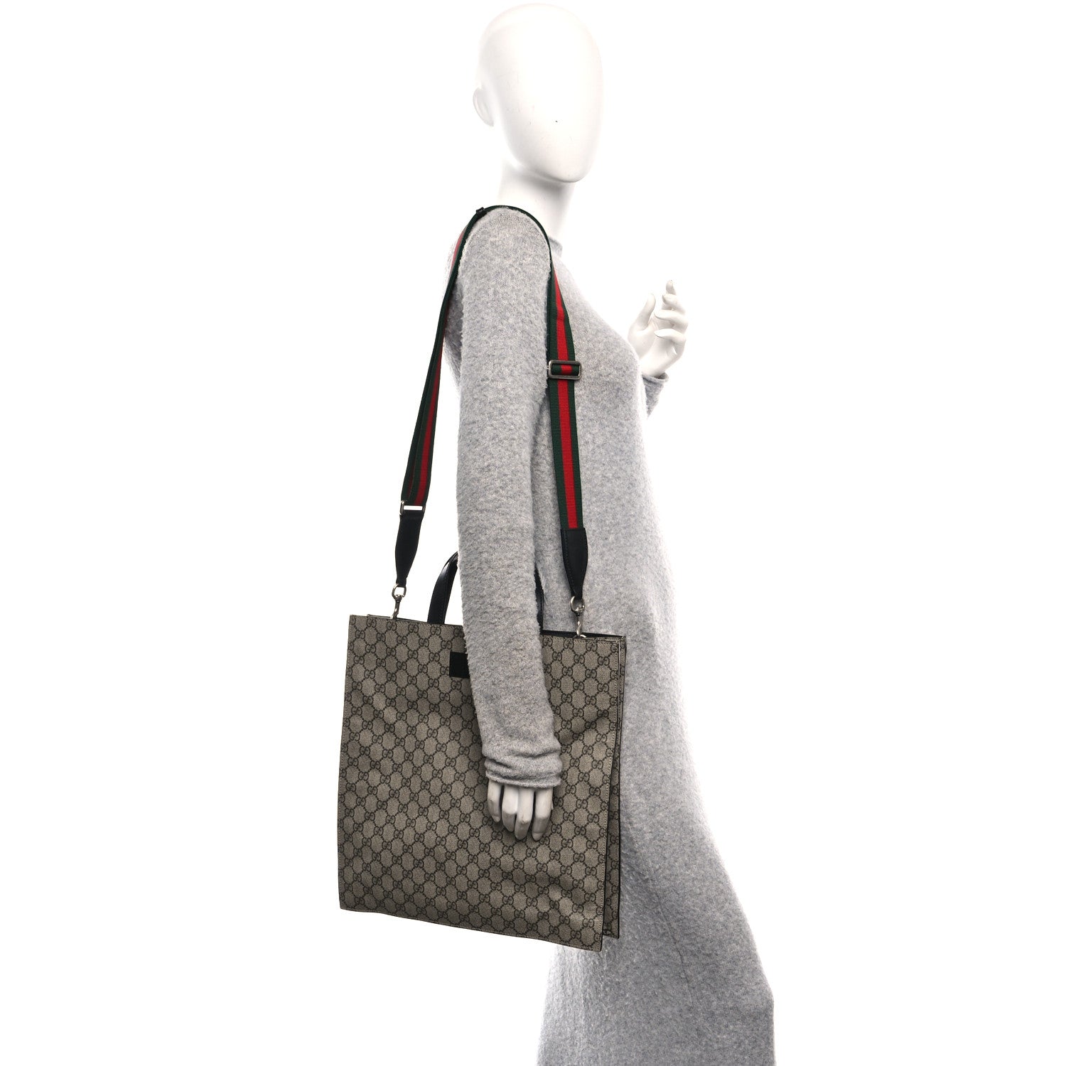 Gucci Soft GG Supreme Monogram Web Vertical Tote Black