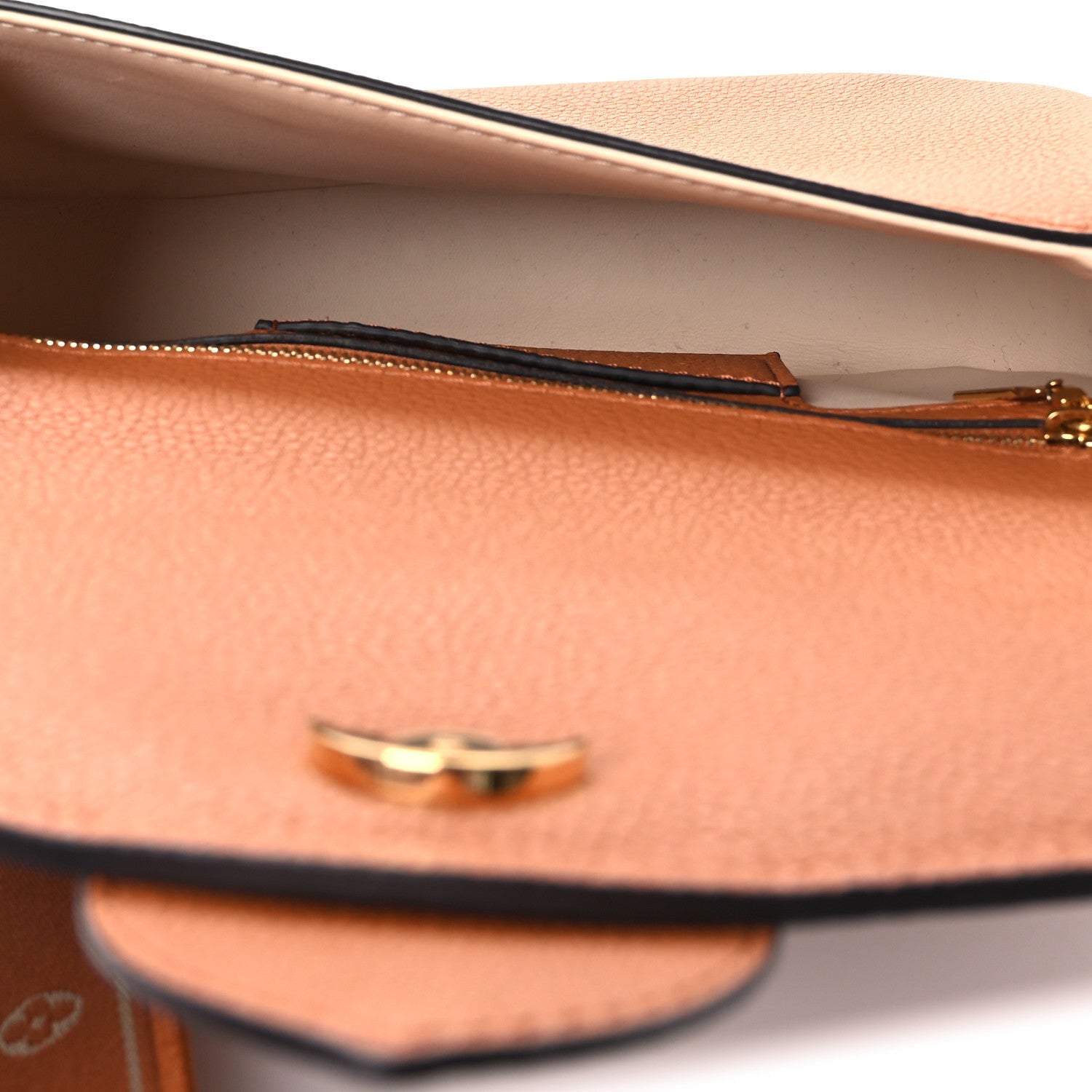 Louis Vuitton Grained Calfskin LV Pont 9 Soft MM Golden Siena