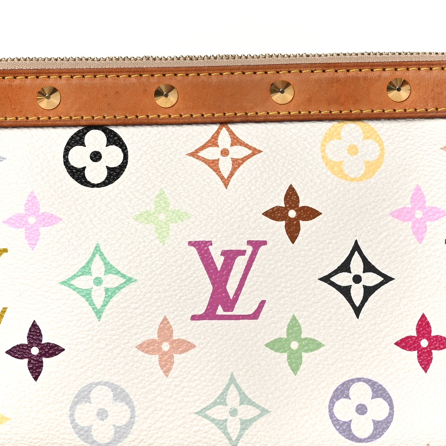 Louis Vuitton Monogram Multicolor Pochette Accessories White