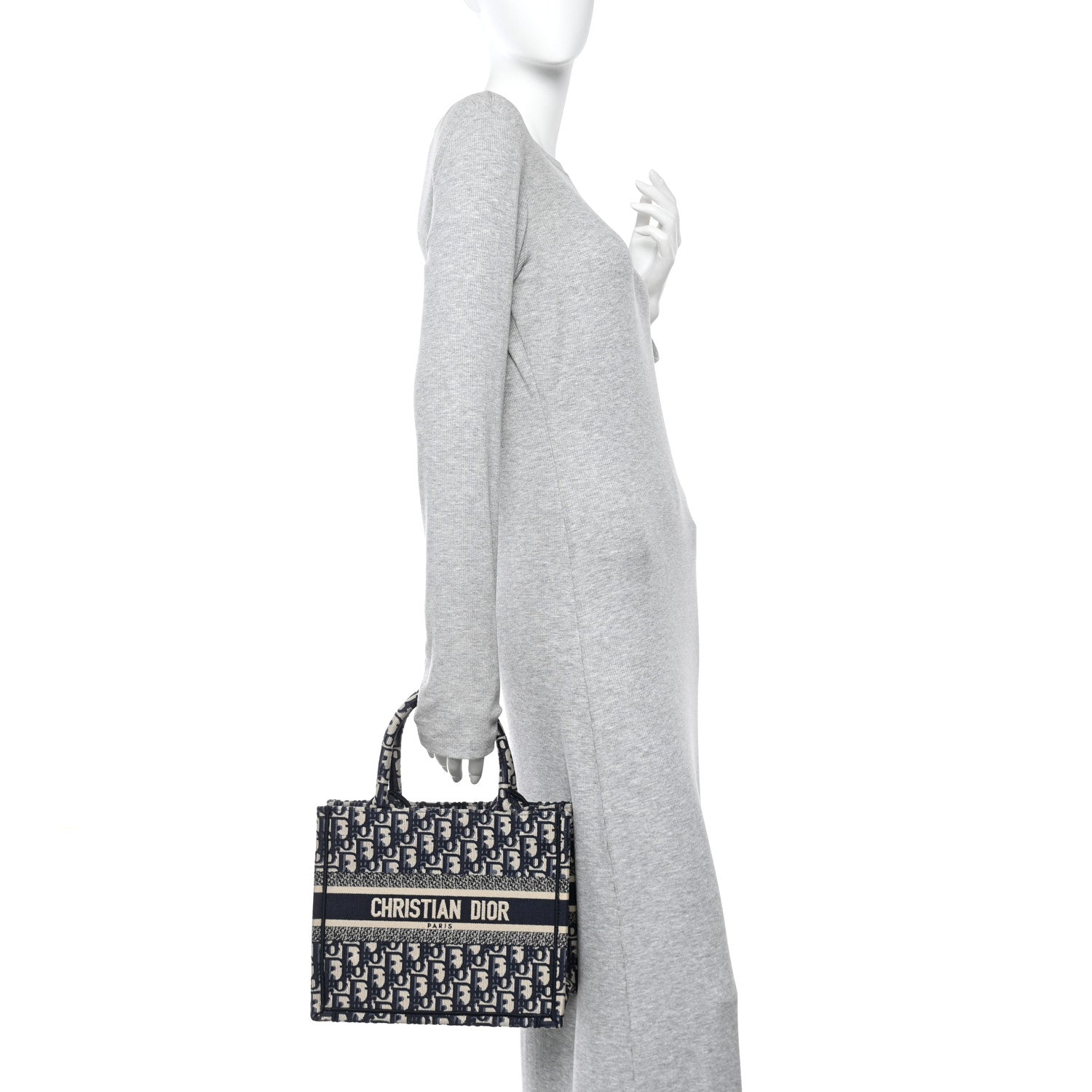 Christian Dior Oblique Small Book Tote Blue Multicolor