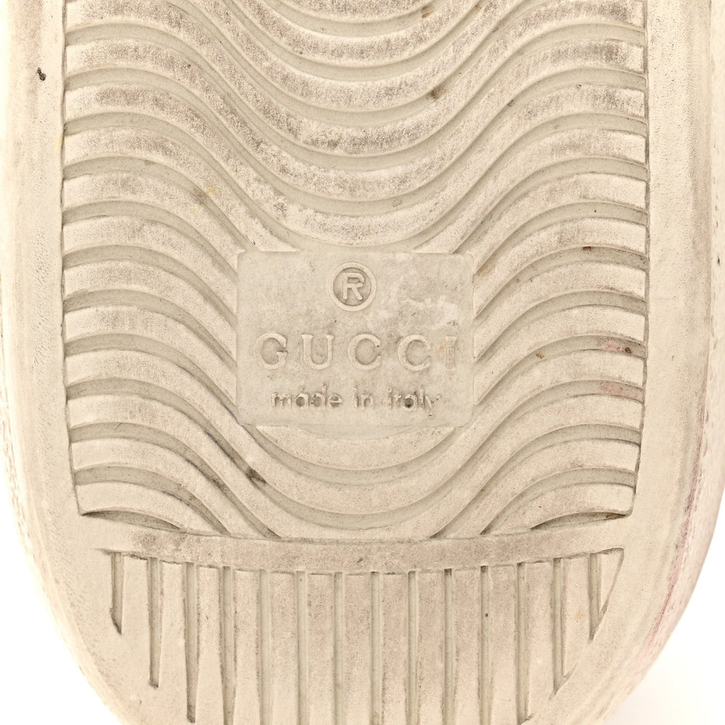 Gucci Calfskin Ayers Bee Embroidered Womens Ace Sneakers 39.5 White Green