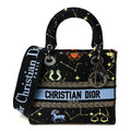 Christian Dior Canvas Pixel Zodiac Embroidered Medium Lady D-Lite Nero Multicolor