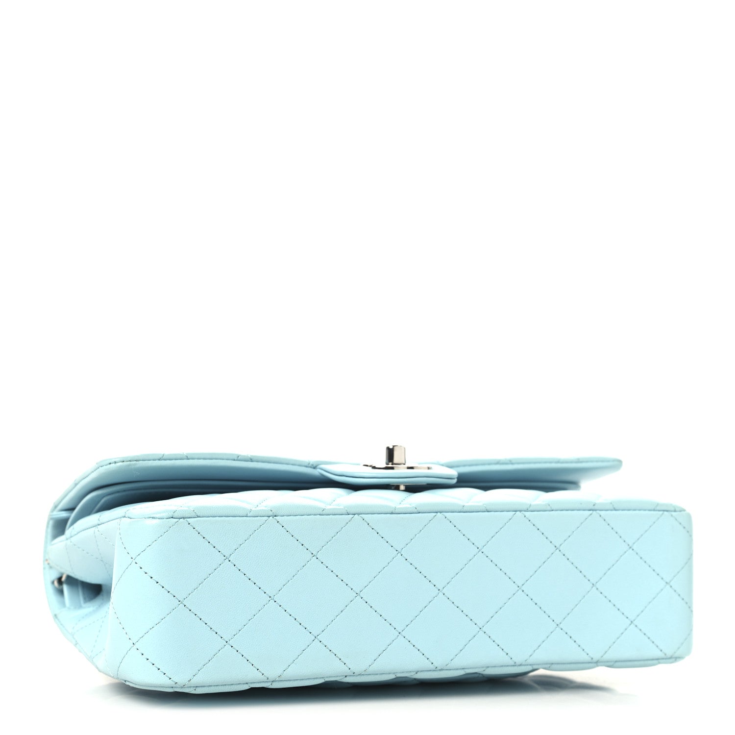 Chanel Lambskin Quilted Medium Double Flap Light Blue