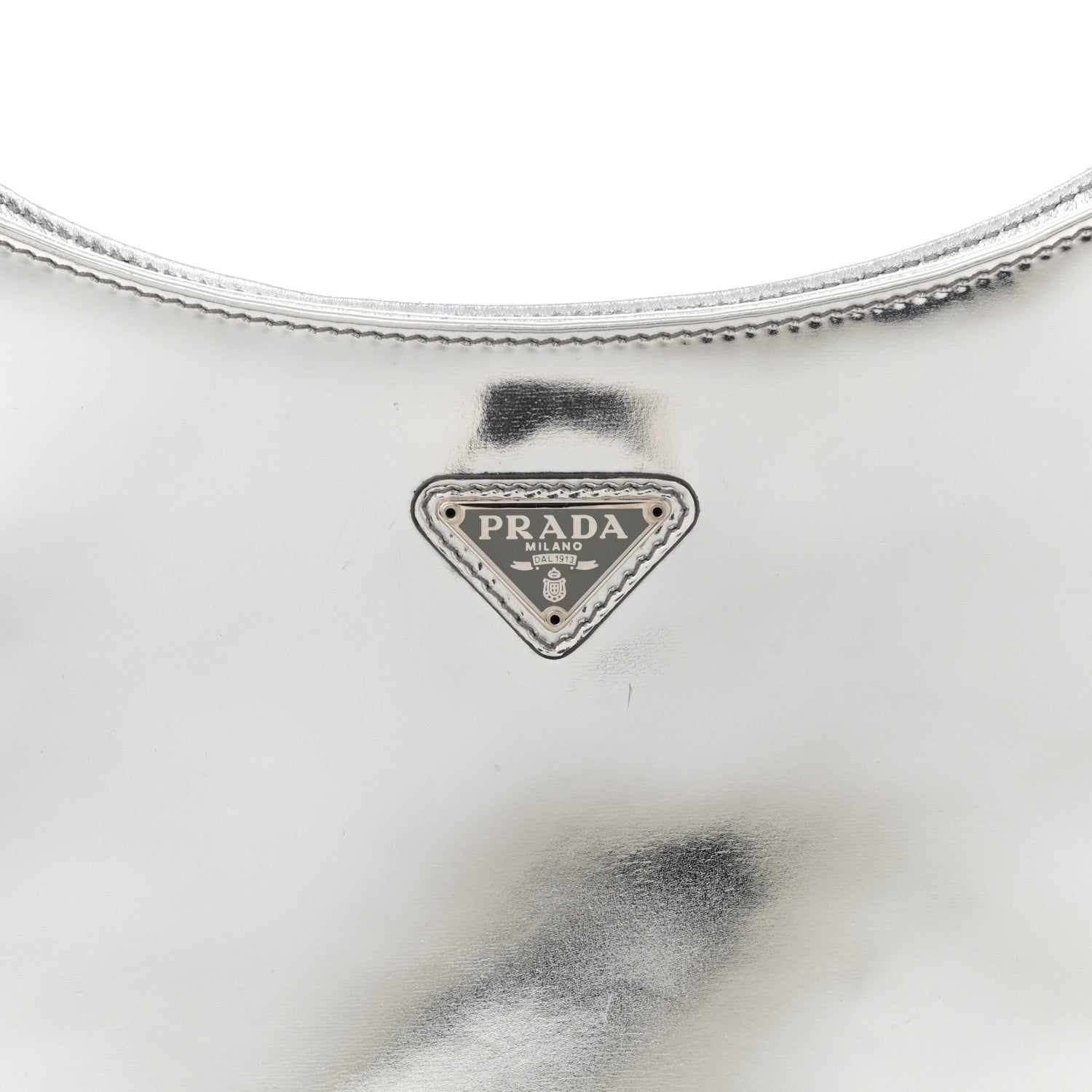 Prada Spazzolato Cleo Shoulder Bag Argento